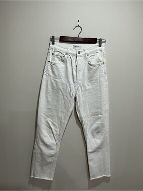 Agolde riley White High-Rise Crop Straight Jeans size 27